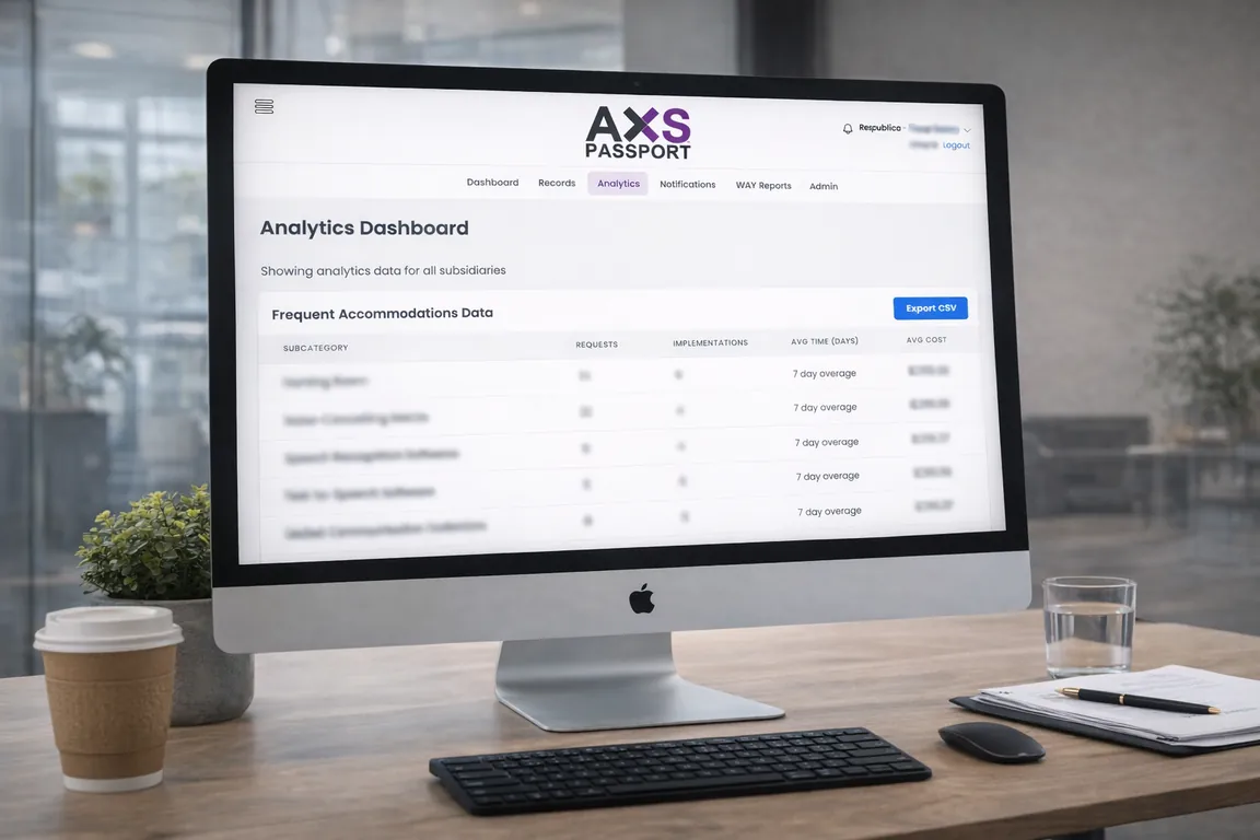 Analytics dashboard showing real-time adjustment metrics and trend visualisations